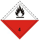 Class four substances liable to spontaneous combustion sign
