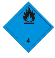 Class four substances which, in contact with water, emit flammable gases sign