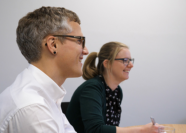 Two members of VCA staff interviewing